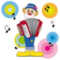 Clown playing the accordion