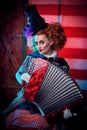 Clown playing accordion Royalty Free Stock Photo