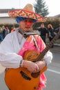 Clown playing a guittar