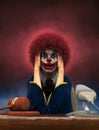 Clown playing the judge Royalty Free Stock Photo