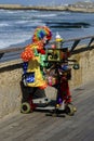 Clown playing in Tel-Aviv harbor Royalty Free Stock Photo