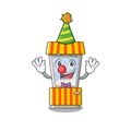 Clown popcorn vending machine in mascot shape