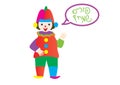 Clown and Purim Hebrew greeting Royalty Free Stock Photo