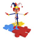Clown with puzzel sign Royalty Free Stock Photo