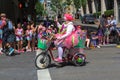 Clown Riding Tricycle at the 2015 Portland Grand Floral Parade