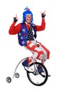 Clown Riding a Unicycle Royalty Free Stock Photo