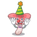 Clown russule mushroom mascot cartoon