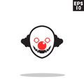 Clown serial killer monster icon in trendy flat style isolated on grey background