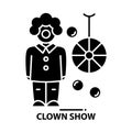 clown show icon, black vector sign with editable strokes, concept illustration Royalty Free Stock Photo