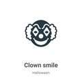 Clown smile vector icon on white background. Flat vector clown smile icon symbol sign from modern halloween collection for mobile