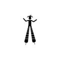 clown on stilts icon. Elements amusement park concept and web apps. Icon for website design and development, app development. Prem Royalty Free Stock Photo