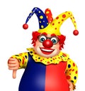 Clown with Thumbs down pose Royalty Free Stock Photo
