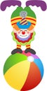 Clown on top of circus ball