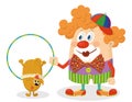 Clown with trained dog Royalty Free Stock Photo