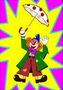 Clown with umbrella