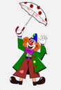 Clown with umbrella