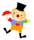 Clown with umbrella