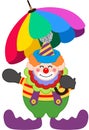 Clown with umbrella