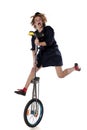 Clown with a unicycle Royalty Free Stock Photo