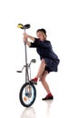 Clown with a unicycle Royalty Free Stock Photo