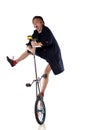 Clown with a unicycle Royalty Free Stock Photo