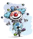 Clown on Unicycle Juggling Boy Colors Royalty Free Stock Photo