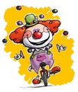 Clown on Unicycle Juggling Royalty Free Stock Photo