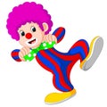 Clown using big tie cartoon Royalty Free Stock Photo