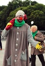 Clown, welcoming guests at the celebration of the Day of the City of Moscow.