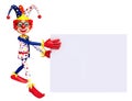 Clown with White board Royalty Free Stock Photo