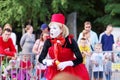Clown woman performs