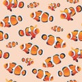 Clownfish summer seamless vector print