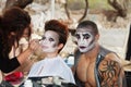 Clowns Getting Makeup Royalty Free Stock Photo