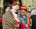 Clowns joking at Annual Clown Service, Hackney, London