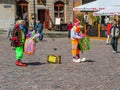 Clowns in old Warsaw