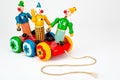 Clowns on a pull toy. Royalty Free Stock Photo