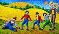 Clowns Van Gogh art rural enjoyment