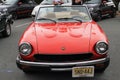 Clsasic red fiat sports car front view