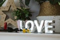 Clsoe up on Love sign in the child room Royalty Free Stock Photo