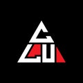 CLU triangle letter logo design with triangle shape. CLU triangle logo design monogram. CLU triangle vector logo template with red Royalty Free Stock Photo