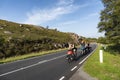 Group of tourist cycling for vacation on highlands route, Scotland