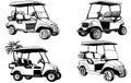 Club Car, Golf Cart Silhouette vehicle Vector Royalty Free Stock Photo