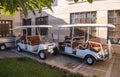 Club car for golf. Holidays in Egypt Royalty Free Stock Photo