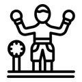 Club champion icon outline vector. Boxing hand