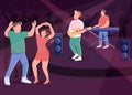 Club concert flat color vector illustration