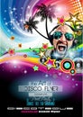 Club Disco Flyer Set with DJs and Colorful backgrounds Royalty Free Stock Photo