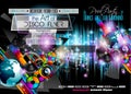 Club Disco Flyer Set with LOW POLY DJs Royalty Free Stock Photo