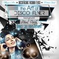 Club Disco Flyer Set with LOW POLY DJs and Music backgrounds Royalty Free Stock Photo