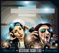 Club Disco Flyer Set with Music themed backgrounds Royalty Free Stock Photo