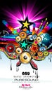 Club Disco Flyer template with Music Elements , Colorful Scalable backgrounds Royalty Free Stock Photo